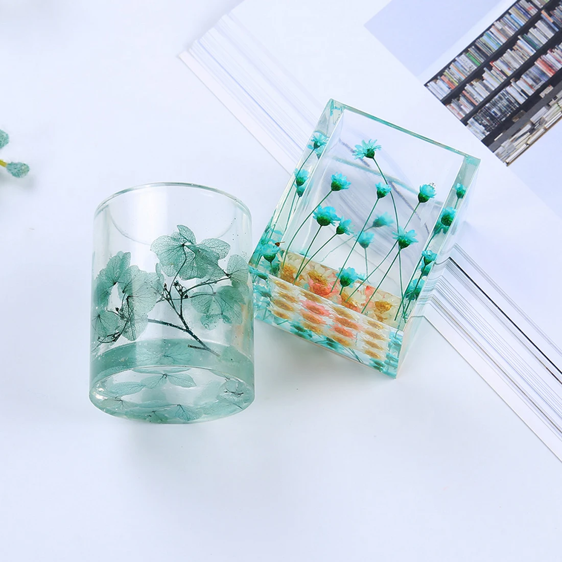 

Dried Flower Resin Silicone Mould Transparent DIY Storage Pen holder Mold Decorative Craftepoxy resin molds for jewelry