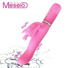 Meselo 30 Speeds Dual Head Vibrator Butterfly Vagina G-spot Stimulator Clitoral Dildo Vibrator Sex Toys For Woman Masturbator