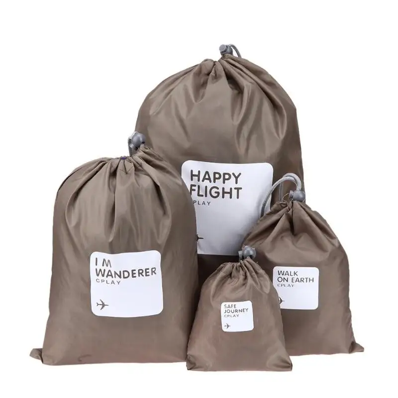 

4Pcs/Set Drawstring Large Travel Dry Storage Bag Shoe Laundry Lingerie Makeup Pouch For Cosmetics Underwear Organizer