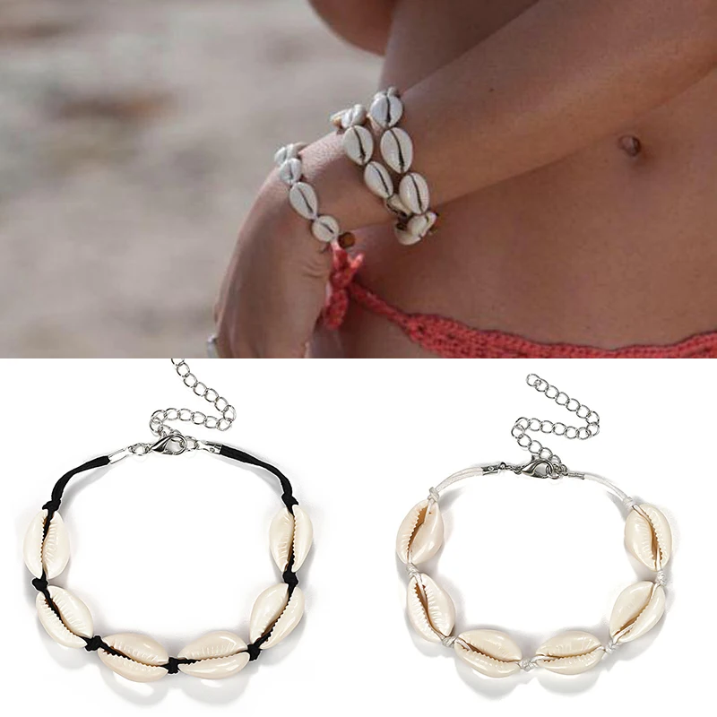 

Hot Sale Bracelets Natural Knit Handmade Shells Seashell Hand Beaded Women Bracelet Strand Bracelet Accessories