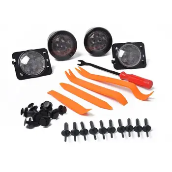 

VODOOL Car Front LED Turn Signal Light Fender Side Lamp Marker Parking Light IP65 Waterproof With Removal Tool For Jeep Wrangler