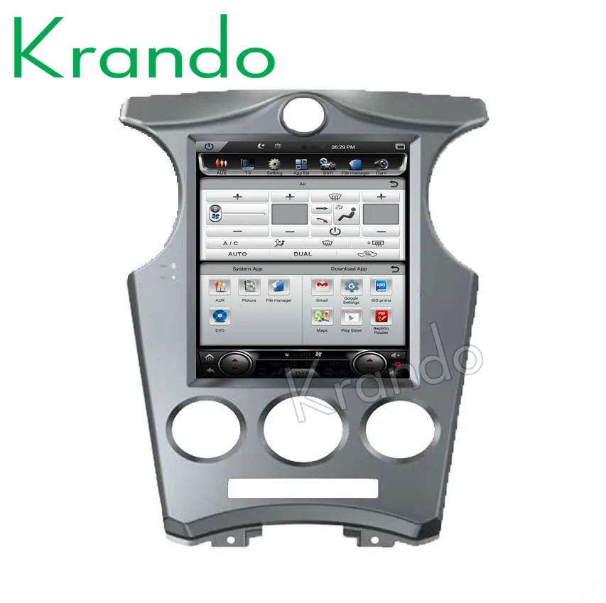 Excellent Krando Android 7.1 10.4" Tesla style Vertical car radio For KIA CARENS 2006-2013  manual AC navigation player 1