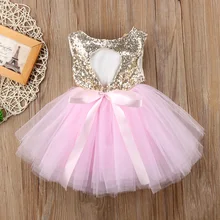 Baby Dress Fancy Birthday Party Girls Princess Kids Sleeveless for Sequins Baptism