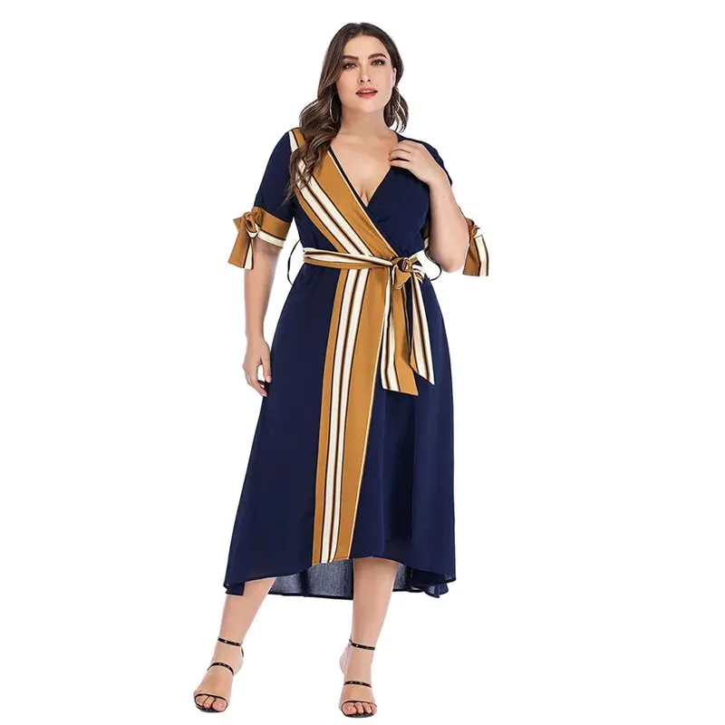 Шифоновые платья макси элегантные офисные женские большие размеры 4XL Boho Aline с