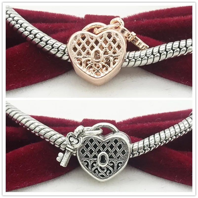 TTBEADS 1 шт замок Серебряный/Золотой Европейский Шарм бусы подходит ожерелье