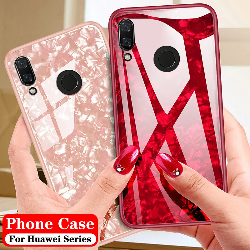 Чехол для Huawei Honor Play COR L29 задняя крышка из закаленного стекла карамельных цветов с