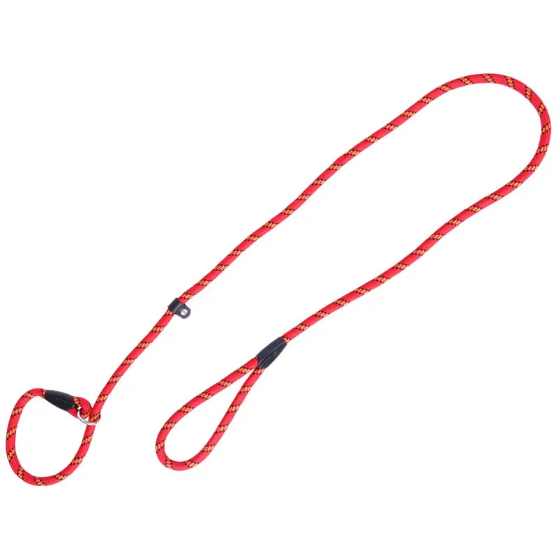 

1pc Durable Pet Dog Nylon Adjustable Loop Training Leash Slip Lead Traction Rope 1.5m (Red)