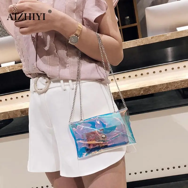 

Women Transparent Bag Clear PVC Jelly Tote Messenger Bags Beach Bag Small Clutch bag Female Lady Sac Femme Bandouliere