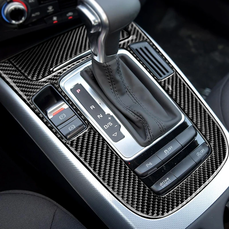 Car Styling Carbon Fiber Center Console Gear Shift Panel Cover Trim For