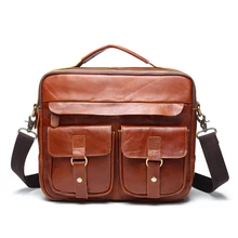 Мужской портфель из натуральной кожи портфель большой Натуральная кожа Сумка-тоут для ноутбука коровья кожа деловая сумка слой сумка для человека