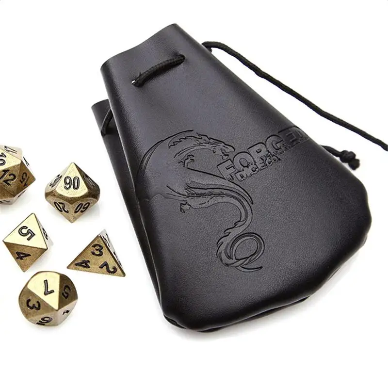 

1PC PU leather Dice Bag for Jewelry Packing Bag Drawstring Bags Pouches For Packing Gift Board Game