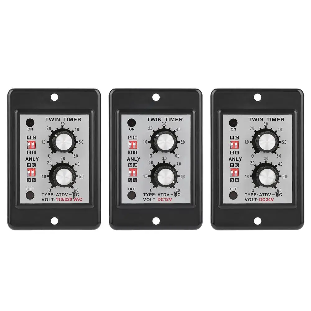 

On Off Twin Timer Relay Knob Control Time Switch ATDV-YC 6S-60M High Quality