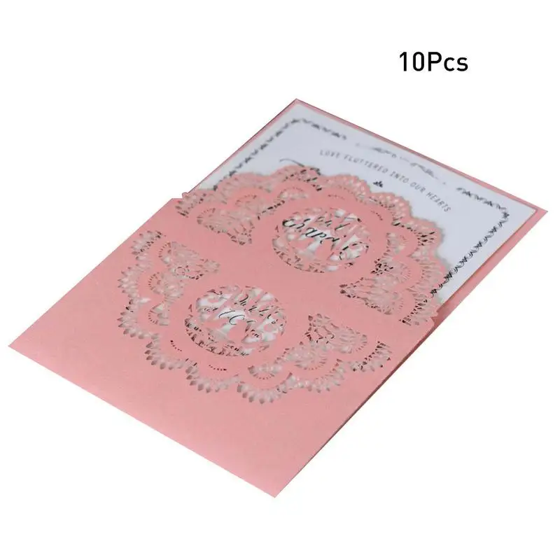  10Pcs Laser Cut Love Bird Hollow Greeting Card Wedding Invitations Card Elegant Lace Envelopes Even - 32968155287