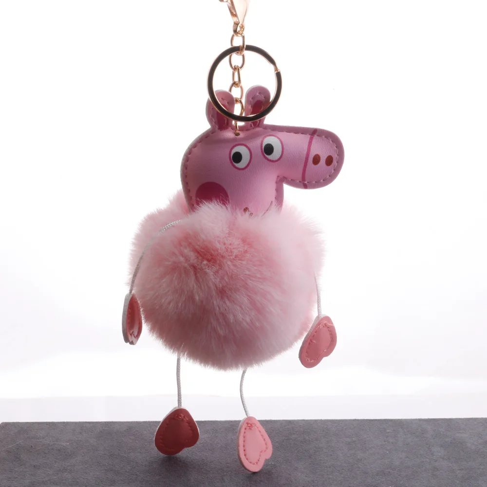 

Cartoon Pig Hair Ball Key Buckle Pendant Automobile Ma'am Bag Pendant
