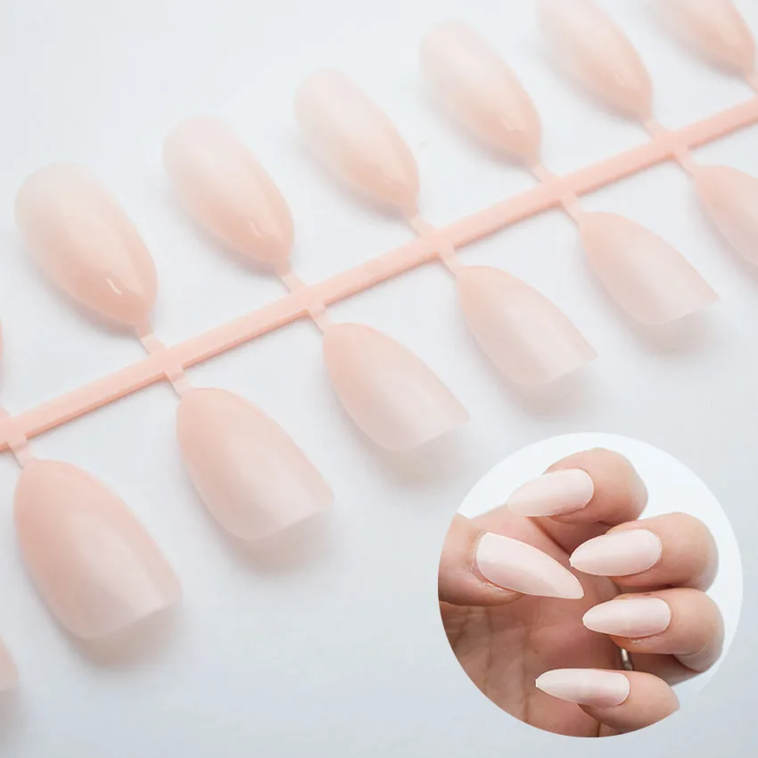

24Pcs/Set Water Drop Shape Fashion Stiletto False Nails 8 Colors Sharp Head Full Cover Detachable False Nails Tips JZJ3002