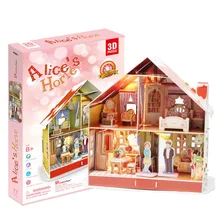 3D бумажная игрушка-головоломка, картонная модель дома, мебель для строительства, Рождественское украшение, наборы для дома Алисы, детские игрушки
