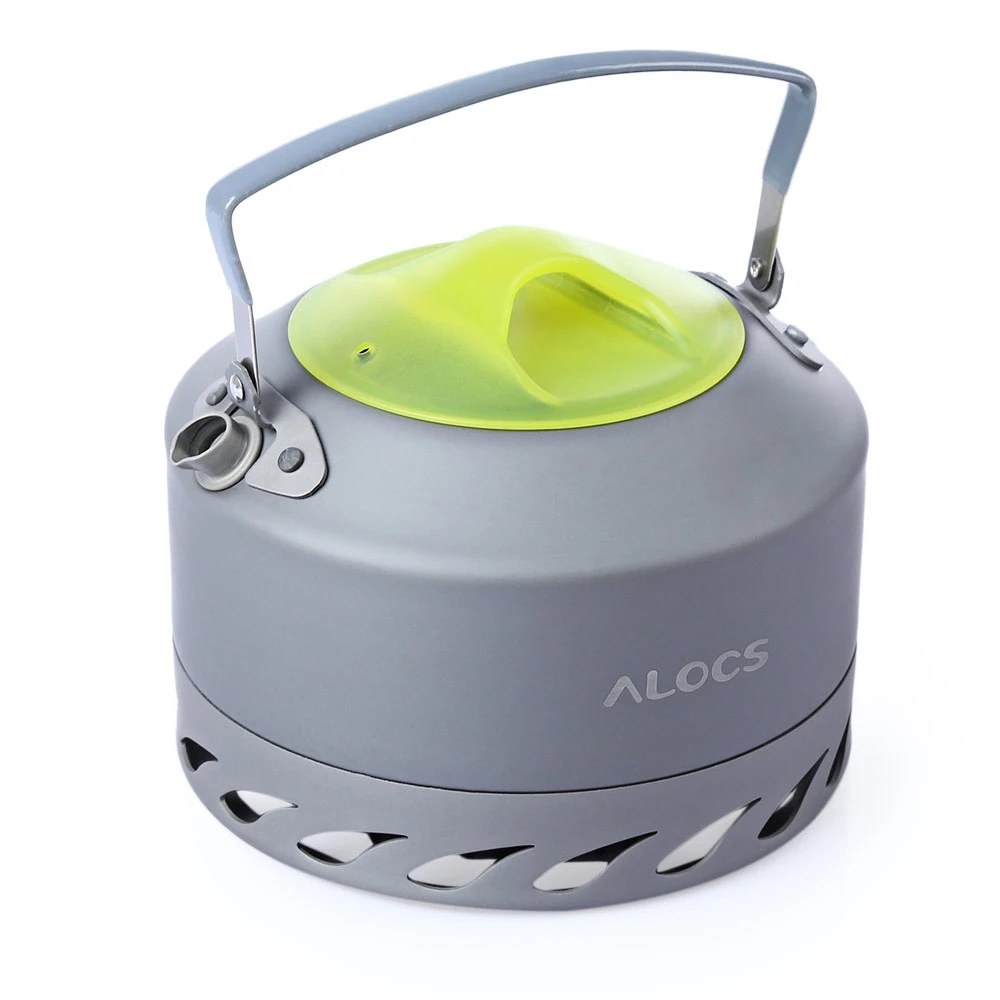 

0.9L Aluminum Alloy Gathered-energy Tea Kettle with Mesh Pouch for Outdoor Camping Hiking
