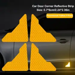 4 шт. двери автомобиля Светоотражающая наклейка Предупреждение ющая лента автомобильные отражающие наклейки светоотражающие полосы 3