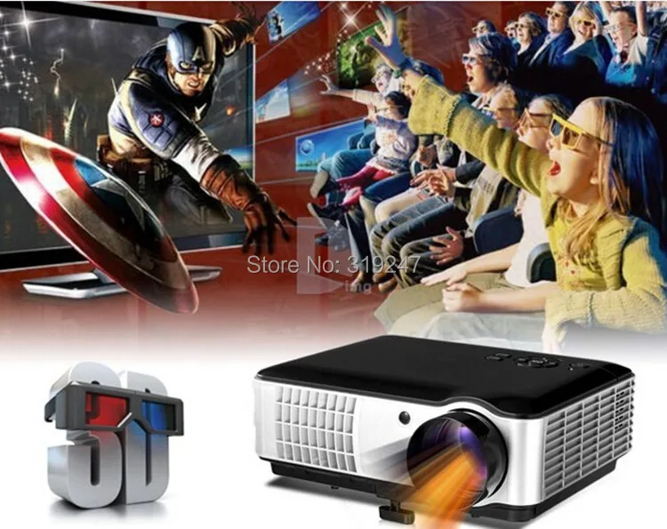 Новинка, Full HD, 1280x800, портативный 3D проектор, видео, домашний кинотеатр, кинотеатр, проекторы, поддержка 1080P