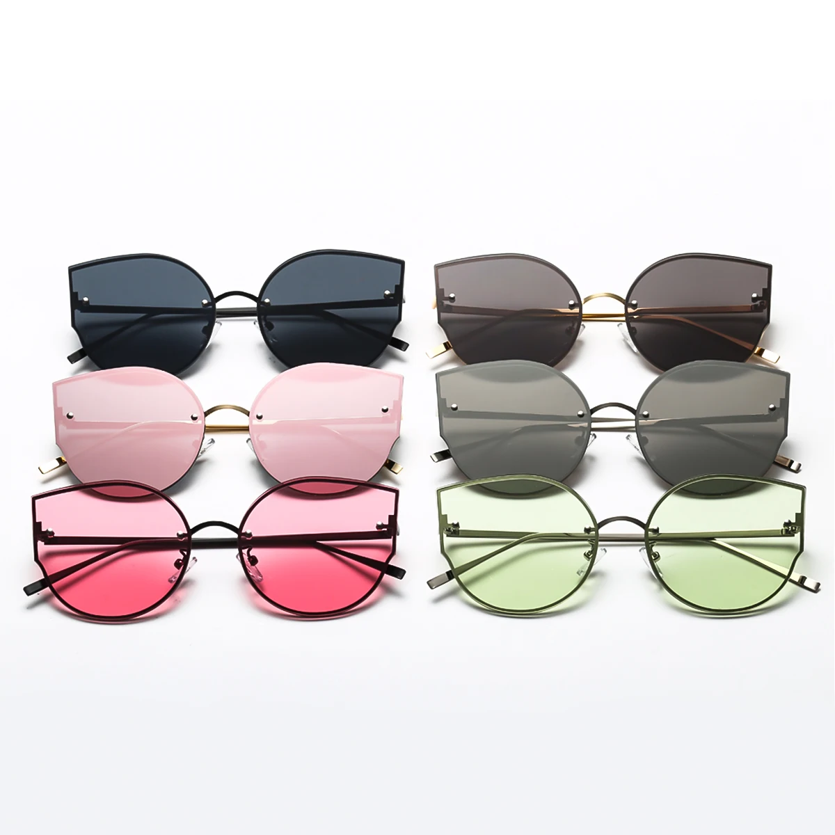 

Women Fashion Cat Eye Mirror Sunglasses Anti-UV Sun Protection Eyewear Sun Glasses UV400 Protection Sunglasses Tactical Googles