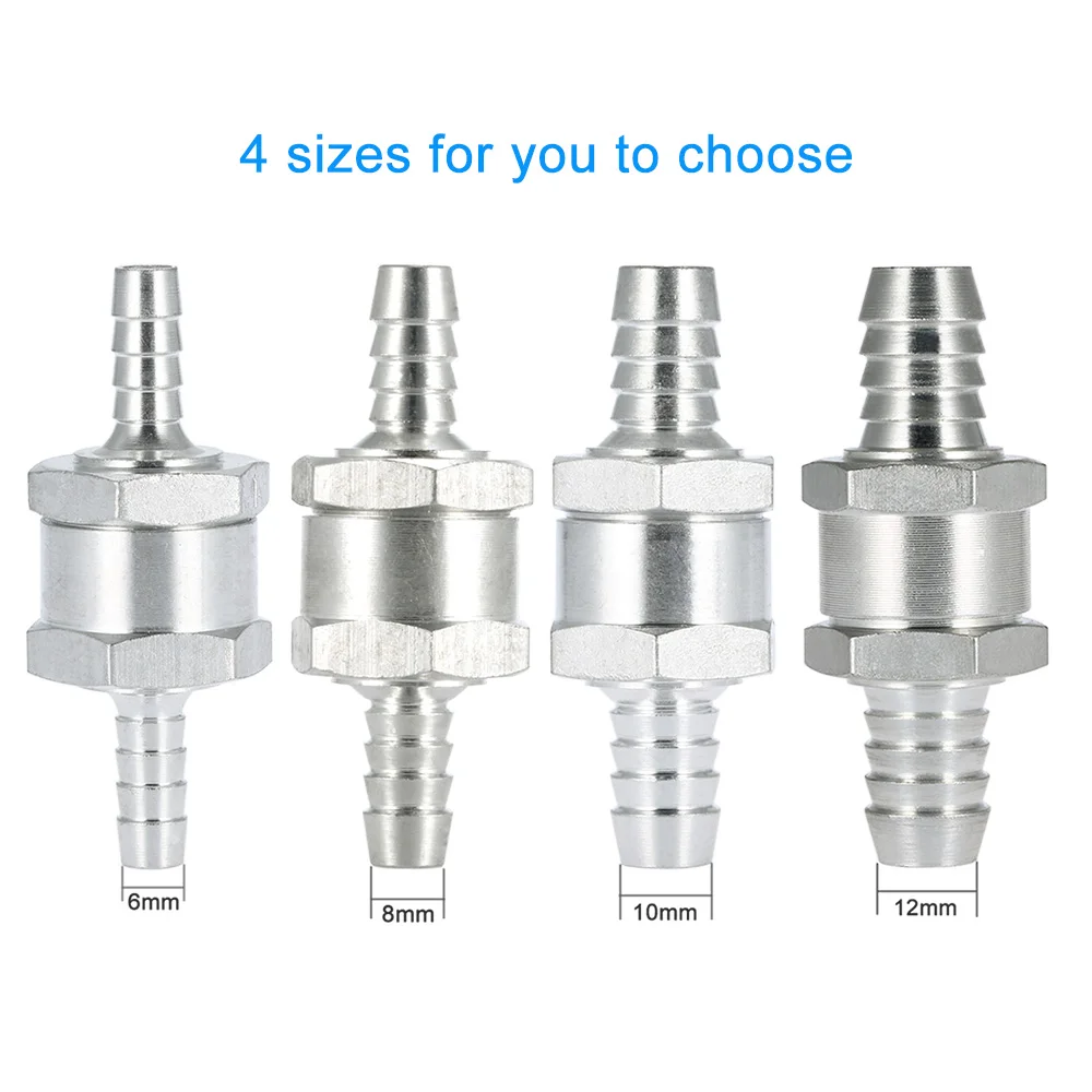 

8mm Aluminium Alloy One Way Fuel Check Petrol Diesel Non Return Valve For Carburettor Low Pressure Ruel Systems