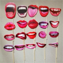 Ensemble de 20 pièces, accessoires de stand Photo drôle, bouche pour adultes, bricolage, décorations de mariage, décorations bricolage fête d'anniversaire, mariage