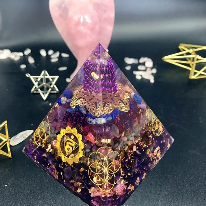 Пирамида амазонита AURA Orgonite Vishuddha/Ajna чакра ереремиэль Амазонит натуральный