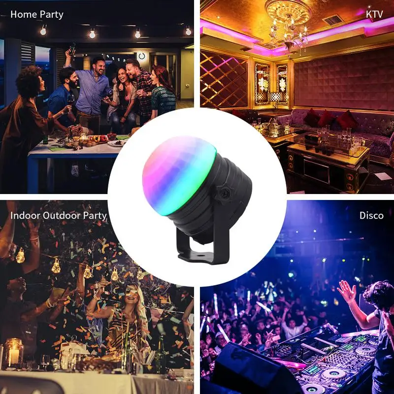 

US/EU Plug Remote 6 LED Mini Stage Light 9W Sound Actived Multicolor Disco Ball Night Light Magic Effect Lamp For Party Concert