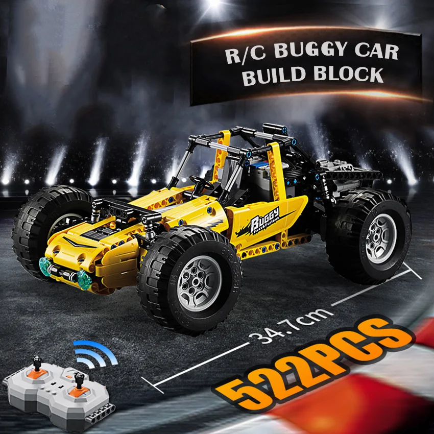 

522PCS RC Car Buggy Model Car SUV Vehicle DIY Building Block set Compatible Major Brand Technical Brick PUBG Game Toys gift kids