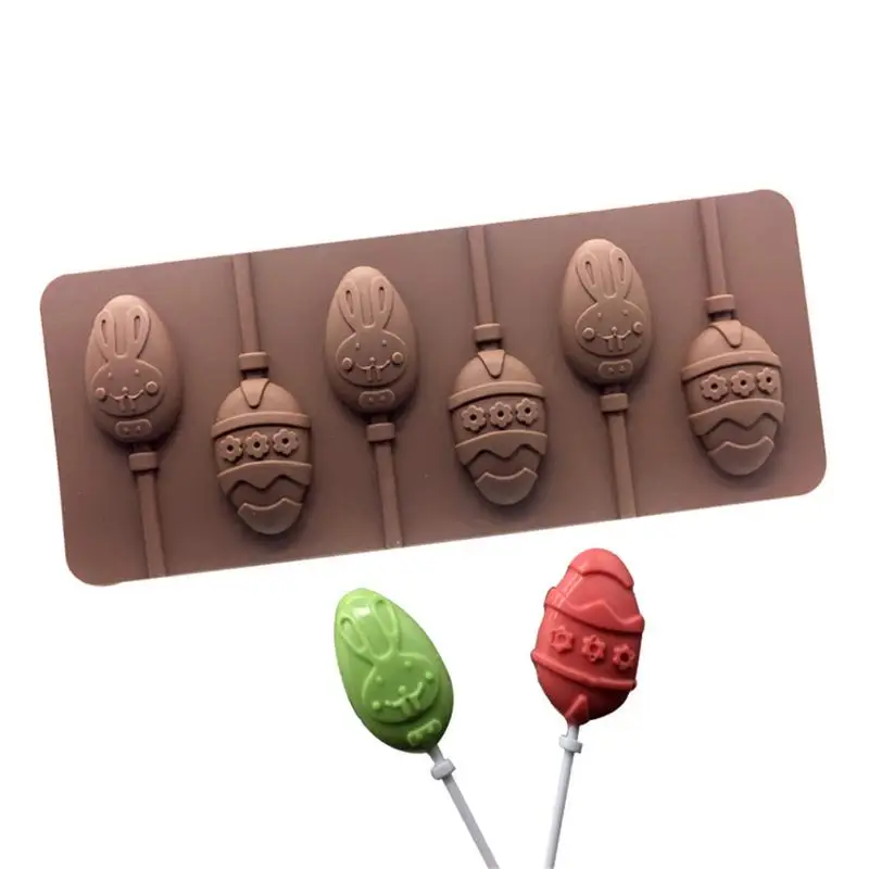 

Easter Egg Shape Lollipop cake Mold Chocolate Ice Cube Mold 6 Cavities