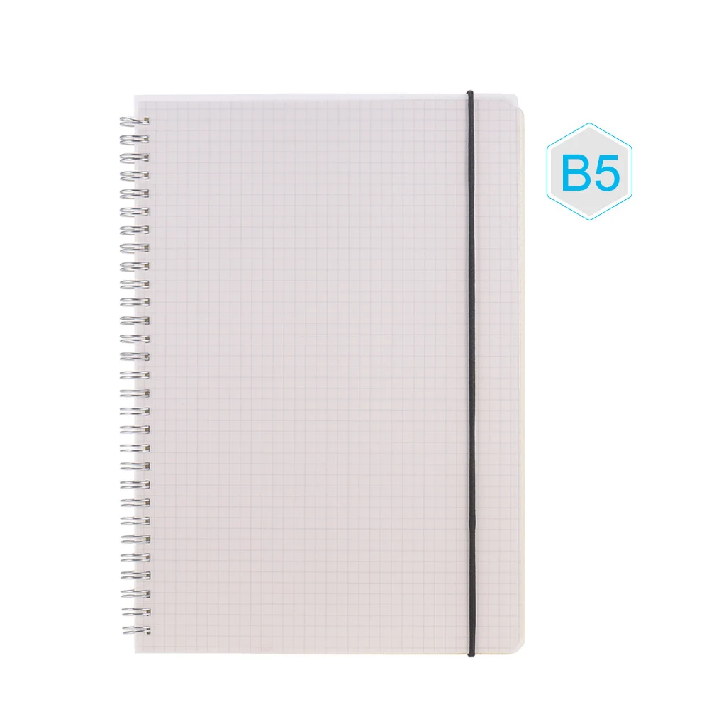 

B5 Coil Notebook Spiral Notebooks with Elastic Band 5mm Square Grid Pages Diary Journal Memo Office and School Supplies