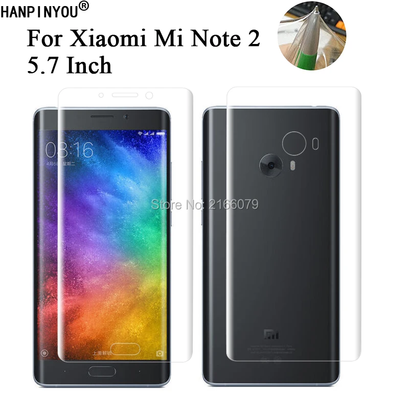 

For Xiaomi Mi Note 2 Note2 5.7" Soft TPU Front Back Full Cover Screen Protector Transparent Protective Film + Clean Tools