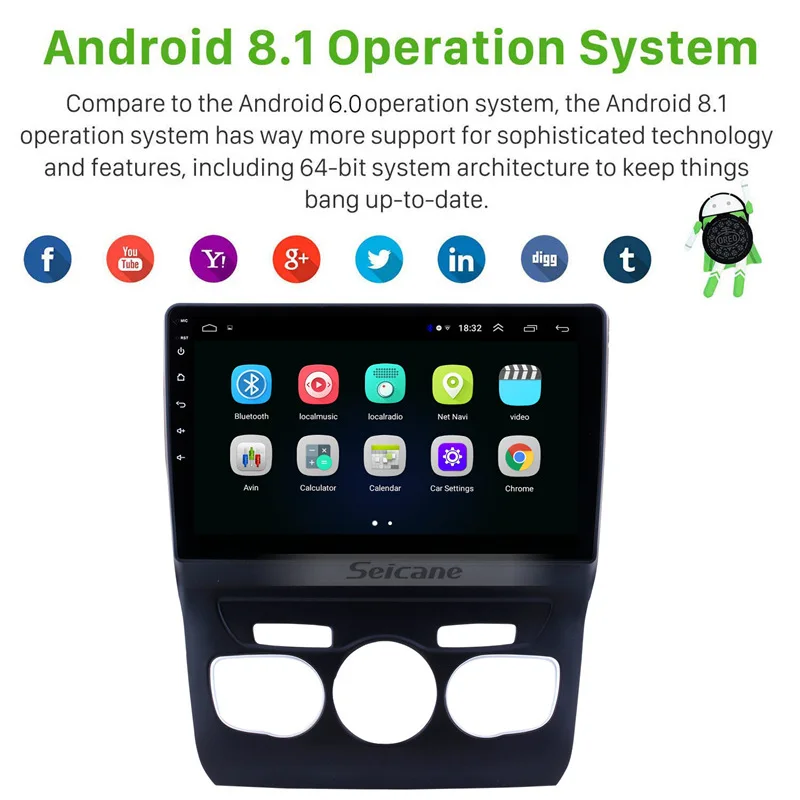 Seicane 10 1 дюймов HD сенсорный экран Android 9 GPS навигационная система Wifi Bluetooth