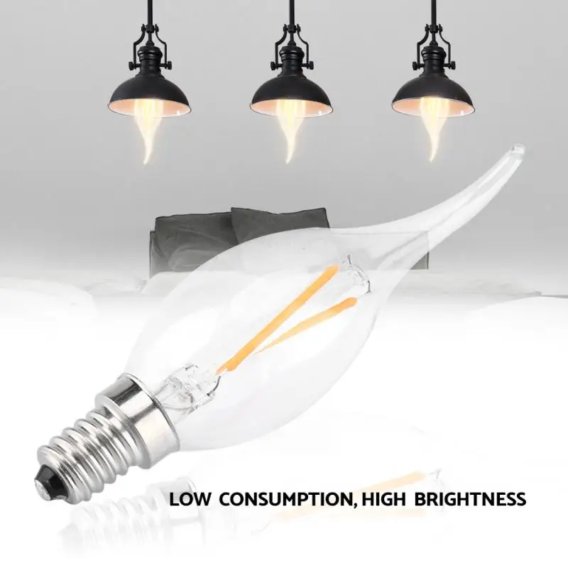 AC 220V LED E14 лампа ретро стиль Домашняя Свеча форма Светодиодная диммируемая
