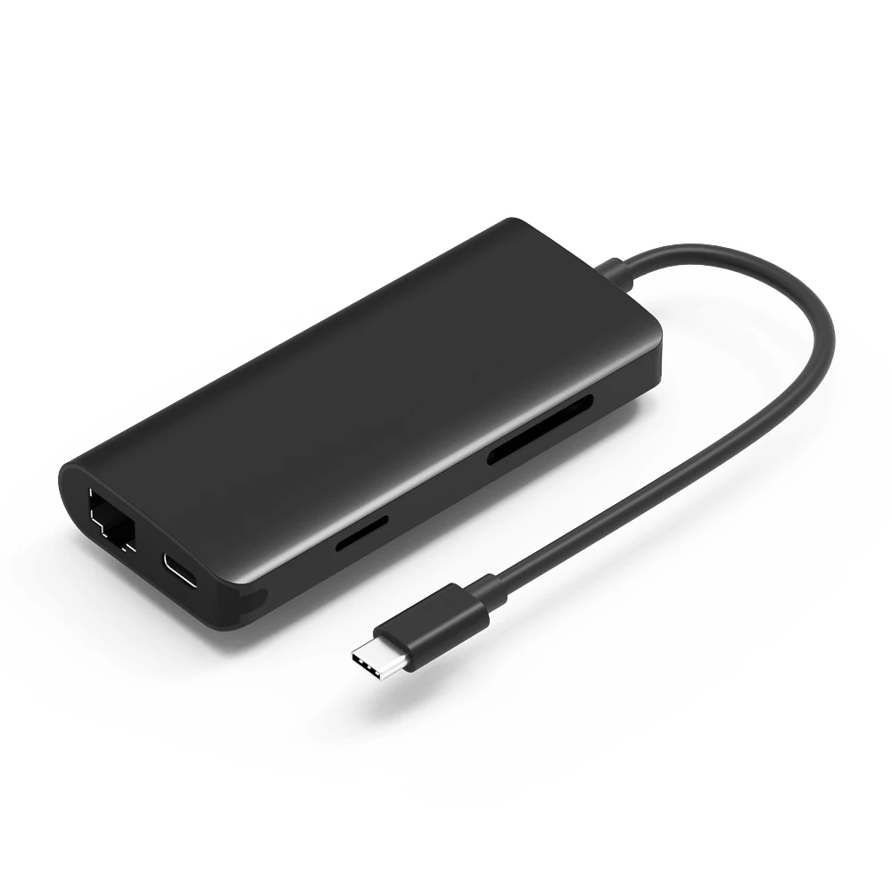 8 в 1 Многофункциональный Док-станция для Тип C к HDMI + 3 знака после Порты и разъёмы