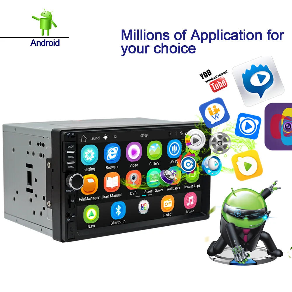 

2din Android GPS Navigation Car Multimedia Player 7inch 1024*600 Universal Auto Player Wifi Bluetooth USB SD Radio Audio Player