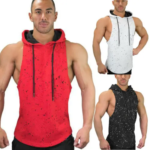 

Hirigin 2019 Newest Casual Men Workout Vest Tank Top Hoodies Bodybuilding Gym Muscle Fitness Shirt Singlet Clothes M-3XL