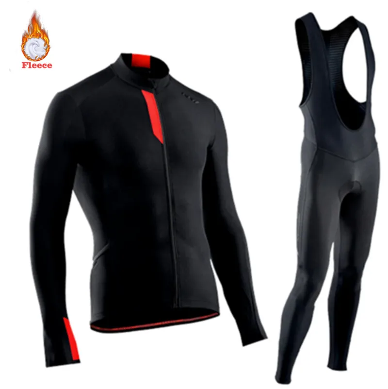 

2019 Northwave Winter Thermal Fleece Cycling Jersey Set Warmer Ropa Ciclismo Men Long Sleeve MTB Cycling Clothing Triathlon Suit