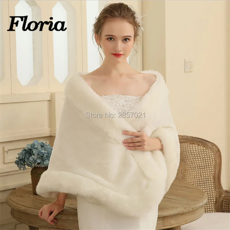

Wedding Bolero Outerwear Accessories 2019 150*60cm Urged Wrap Bride Formal Winter Cape Bride Fur Shawl Wedding Jackets In Stock