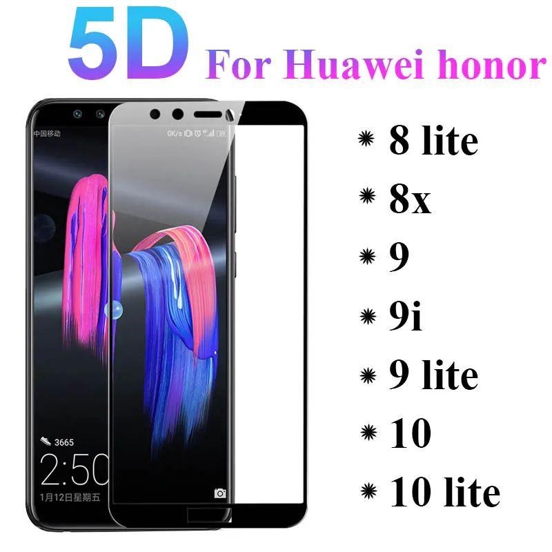 Закаленное стекло 5D 9H для huawei honor 9 lite на 10 9i x8 8x 8 защитная пленка экрана|Защитные