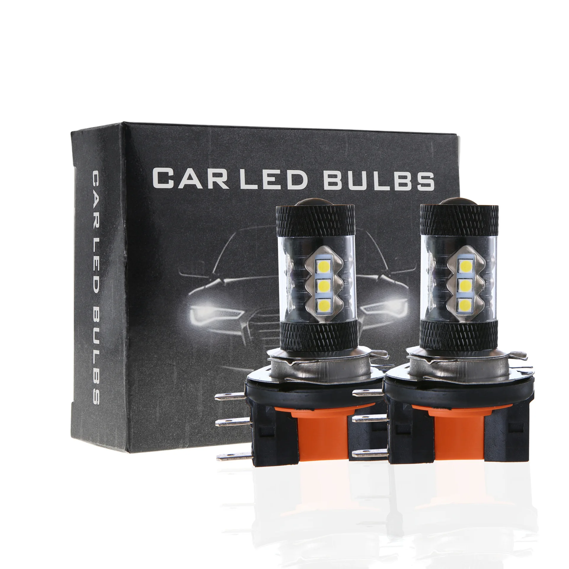 

2pcs/set High Power 16pcs LED Fog Headlamp for Auto Black H15 80W 3030 16SMD LED Ice Fog Lamp Headlight Bulbs