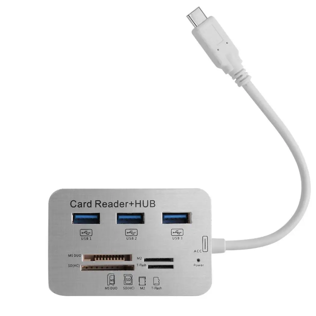 Type C 3 порта USB 0 хаб мульти в Светодиодный индикатор для состояния питания 1