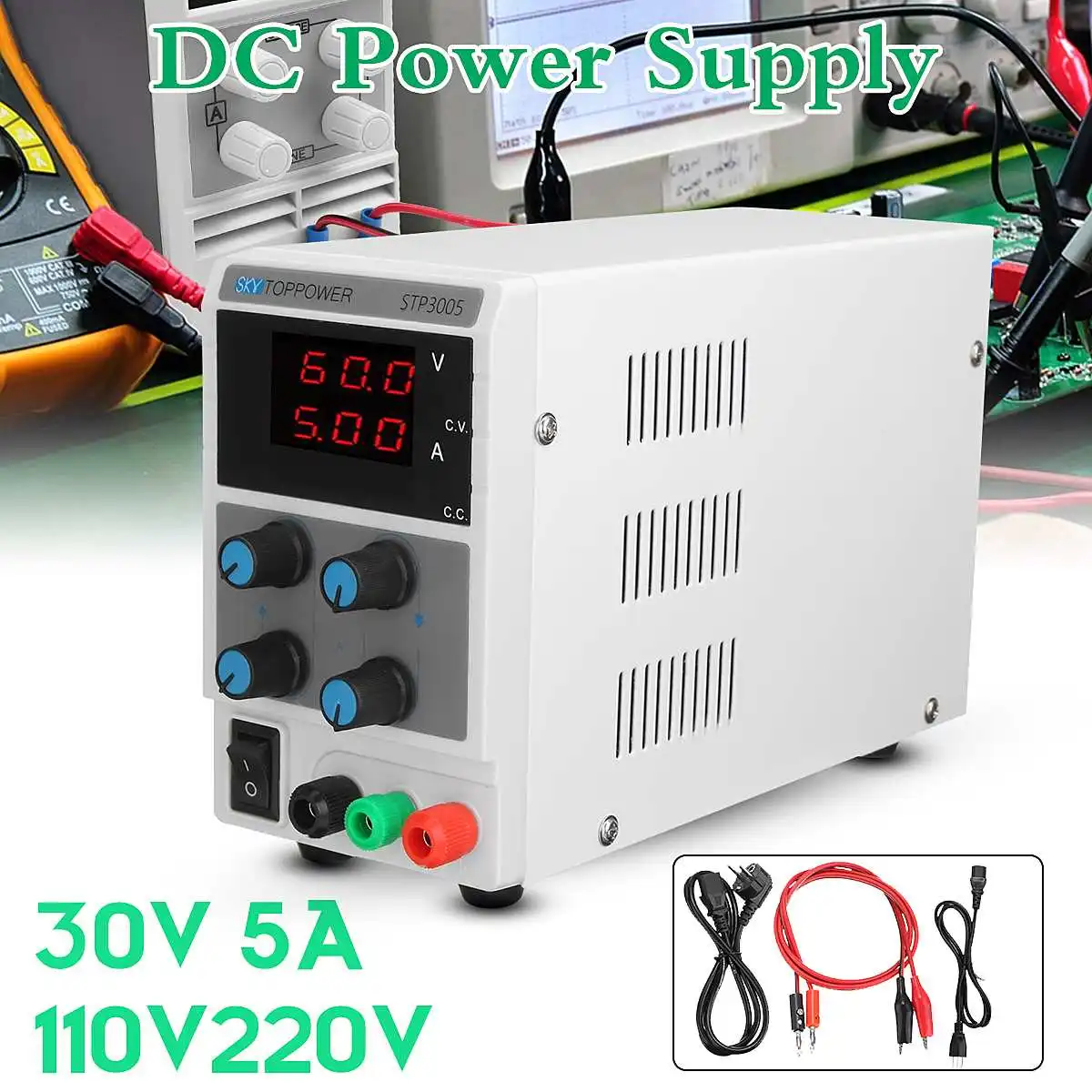 

Volatage Regulatror 30V 5A LED Display Adjustable PWM Switching Regulator DC Power Supply Laptop Repair Rework 110v - 220v