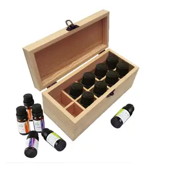 

AUGKUN Wooden 10-compartment Oil Bottle Packaging Storage Box 30ML Multi-compartment Essential Oil Box