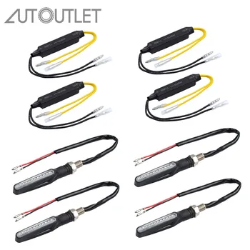 

AUTOUTLET 4PCS Motorcycle Turn Signals Light E24 Motorcycles Flowing Water Blinker Flashing Indicator Bendable Tail Stop Signal