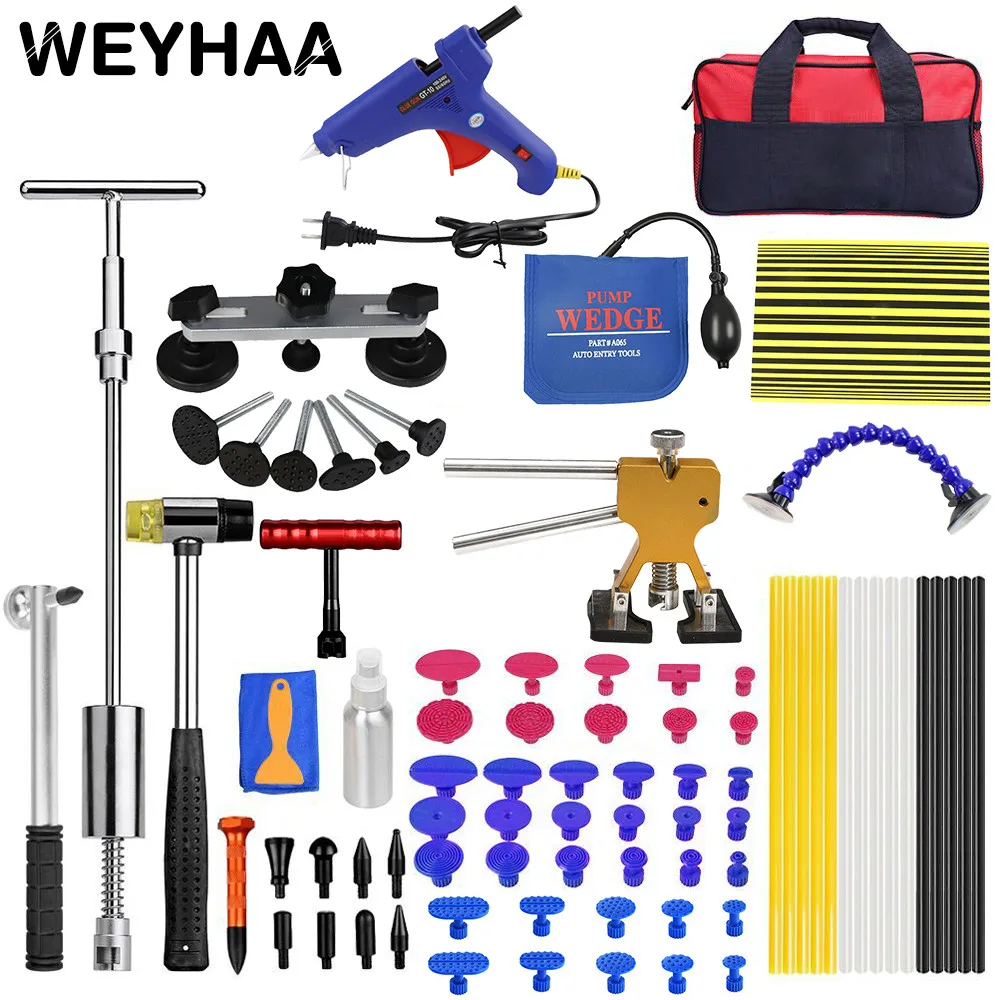 

PDR Tools Remove Dents Paintless Dent Removal Tools Set Car Repair Tool Kit Reflector Dent Puller Suction Cups Glue Tabs 1163
