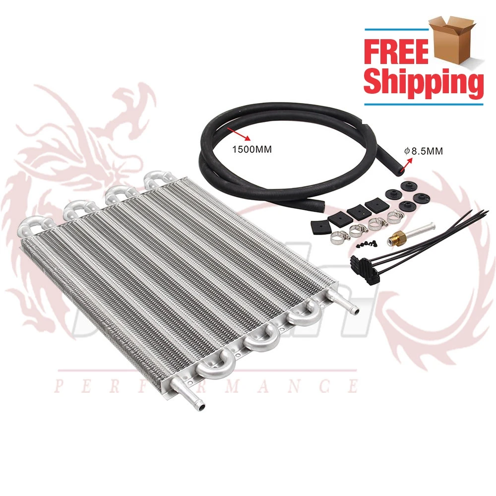 

Free shipping 8 Row sliver Aluminum Remote Transmission Oil Cooler/Auto-Manual Radiator Converter Kit TOC002