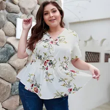 Zipper Elegant Womens Tops And Blouses V Neck Floral Printed White Casual Women's Shirts Plus Size Summer Top For Women 2019 Zipper Elegant Womens Tops And Blouses V Neck Floral Printed White Casual Women's Shirts Plus Size Summer Top For Women 2019