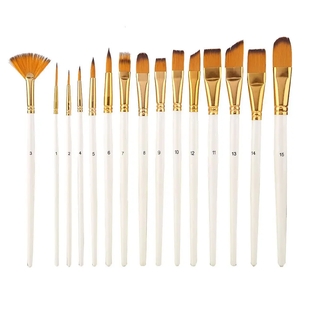 

15pcs Drawing Pen Nylon Hair Paint Brush Set Art Painting Watercolor Brush Painting Art Paint Brushes Supplies