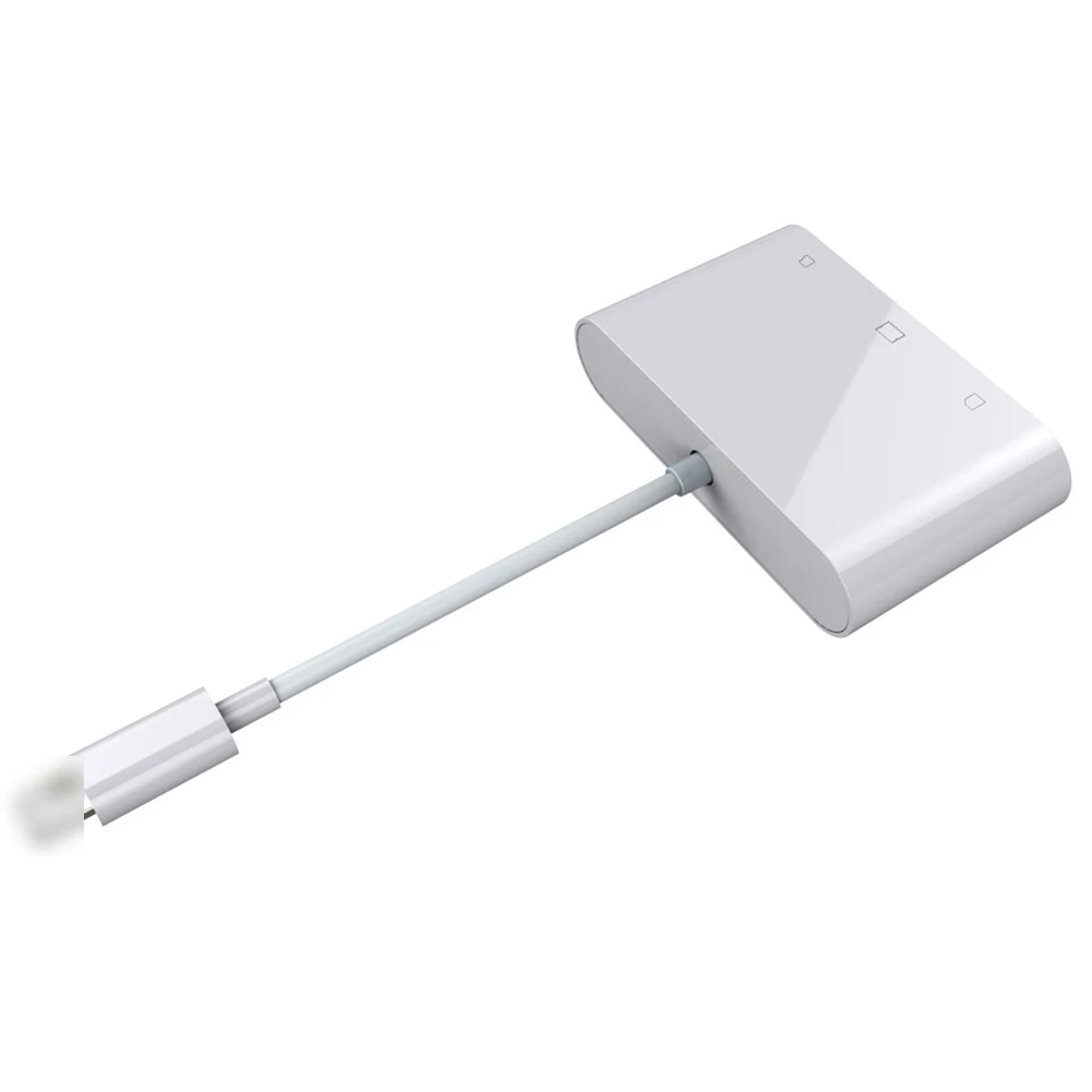 

SD Card Reader, Digital Camera Reader Lighting Adapter for iPhone Xs XR/X/8 Plus/8/7 6/5/iPad Mini/Air, SD/TF/CF 3 in 1 Card R